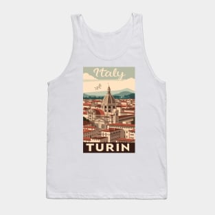 A Vintage Travel Art of Turin - Italy Tank Top